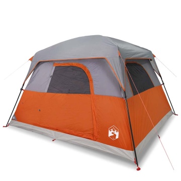 Cabină cort de camping, 4 persoane, portocaliu, impermeabil - Img 2