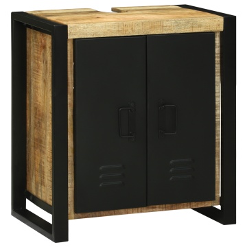 Cabinet Chiuvetă 55x35x60 cm Lemn Solid Mango Brut - Img 1