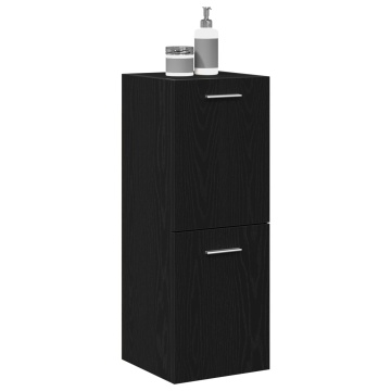 Cabinet de baie Negru Stejar 30x30x80 cm Lemn Laminat - Img 3