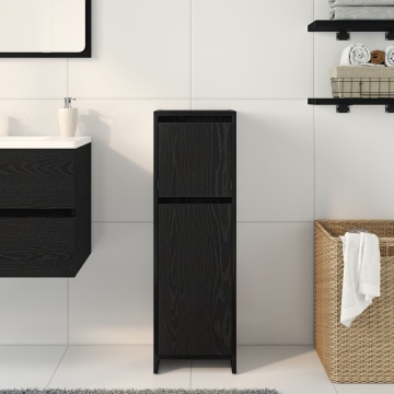 Cabinet de baie Negru Stejar 30x30x95 cm Lemn prelucrat - Img 4