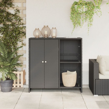 Cabinet de depozitare Negru 100x36x102 cm Ratan - Img 3