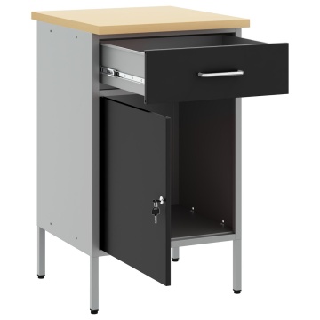 Cabinet de lucru Negru 50x55x84 cm Oțel - Img 4