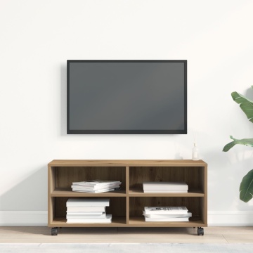 Cabinet TV Artisan Stejar 90x35x35 cm Lemn prelucrat - Img 4