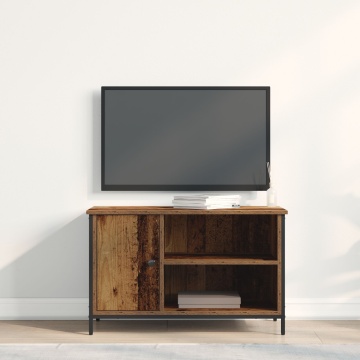Cabinet TV Lemn vechi 80x40x50 cm Lemn îngineresc și Oțel - Img 4