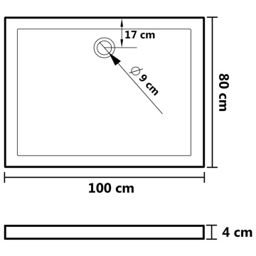 Cădiță de duș dreptunghiulară din ABS, negru, 80x100 cm - Img 6