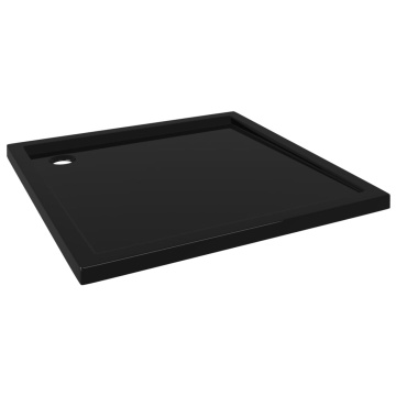 Cădiță de duș pătrată din ABS, negru, 90x90 cm - Img 2
