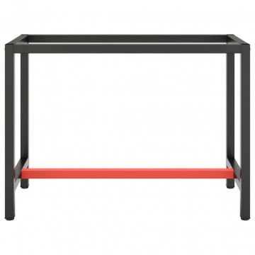 Cadru banc de lucru, negru mat/roșu mat, 110x50x79 cm, metal - Img 3