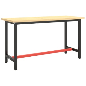 Cadru banc de lucru, negru mat/roșu mat, 140x50x79 cm, metal - Img 2
