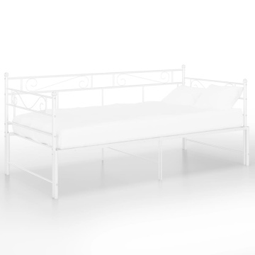 Cadru canapea extensibilă, alb, 90x200 cm, metal - Img 2