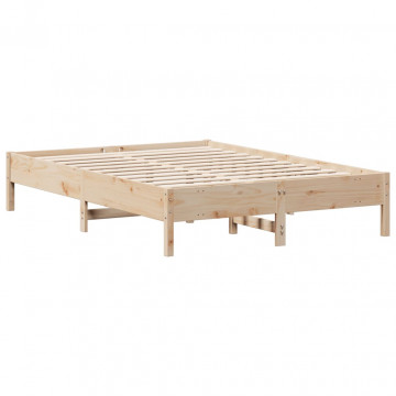 Cadru de pat, 150x200 cm, lemn masiv de pin - Img 5