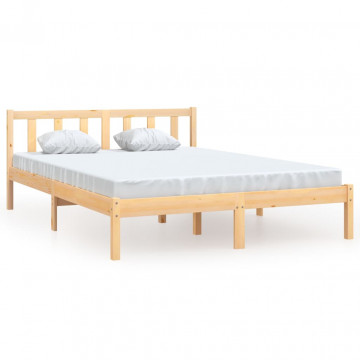 Cadru de pat, 160x200 cm, lemn de pin masiv - Img 2