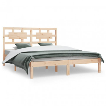 Cadru de pat, 160x200 cm, lemn masiv de pin - Img 2