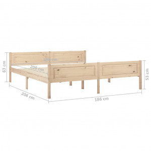 Cadru de pat, 180x200 cm, lemn de pin masiv - Img 5