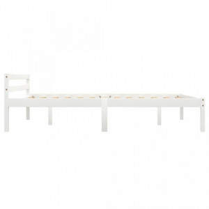Cadru de pat, alb, 120 x 200 cm, lemn masiv de pin - Img 4