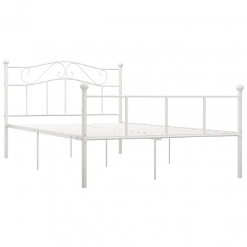 Cadru de pat, alb, 120 x 200 cm, metal - Img 2