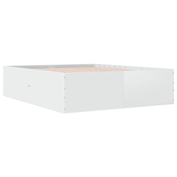 Cadru de pat, alb, 150x200 cm, lemn prelucrat - Img 2