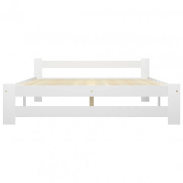 Cadru de pat, alb, 180 x 200 cm, lemn masiv de pin - Img 3