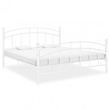 Cadru de pat, alb, 180x200 cm, metal - Img 1