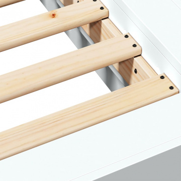 Cadru de pat, alb, 90x190 cm, lemn prelucrat - Img 7