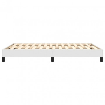 Cadru de pat box spring, alb, 140x190 cm, piele ecologică - Img 5