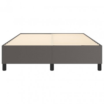 Cadru de pat box spring, gri, 140x200 cm, piele ecologică - Img 8