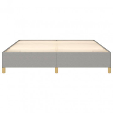 Cadru de pat box spring, gri deschis, 160x200 cm, textil - Img 8