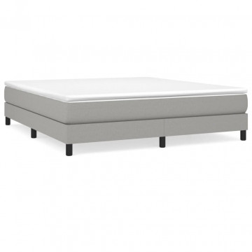 Cadru de pat box spring, gri deschis, 180x200 cm, textil - Img 2