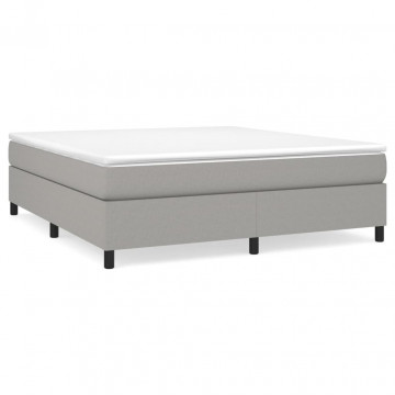 Cadru de pat box spring, gri deschis, 180x200 cm, textil - Img 2