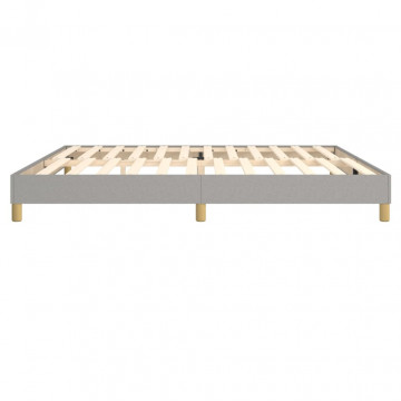 Cadru de pat box spring, gri deschis, 200x200 cm, textil - Img 5