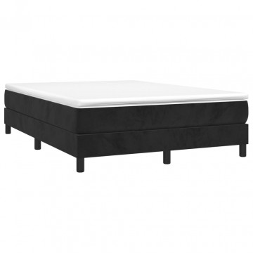Cadru de pat box spring, negru, 140x200 cm, catifea - Img 3
