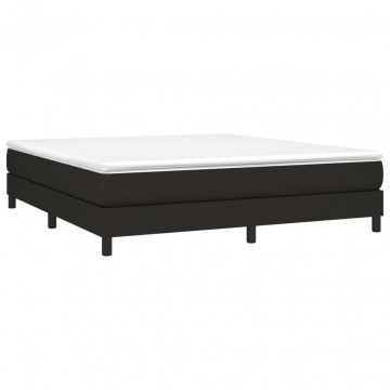 Cadru de pat box spring, negru, 160x200 cm, textil - Img 3