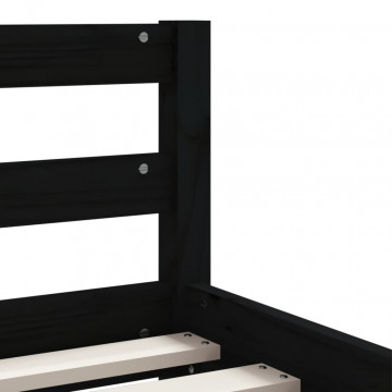 Cadru de pat copii cu sertare, negru, 90x200 cm, lemn masiv pin - Img 6