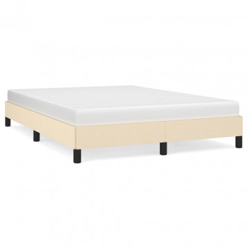 Cadru de pat, crem, 140x190 cm, material textil - Img 2
