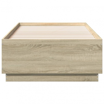 Cadru de pat cu LED, stejar sonoma, 90x190 cm, lemn prelucrat - Img 5