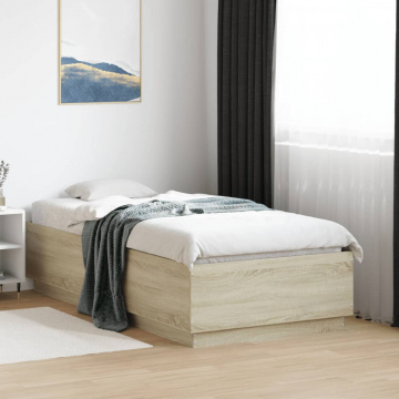 Cadru de pat cu LED, stejar sonoma, 90x190 cm, lemn prelucrat - Img 8