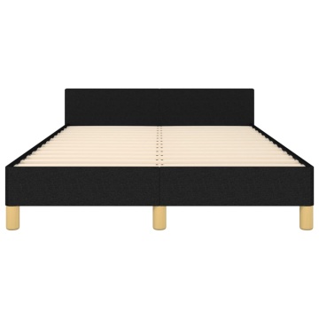Cadru de pat cu tăblie, negru, 120x200 cm, textil - Img 5