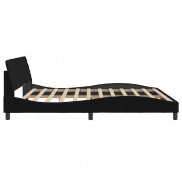 Cadru de pat cu tăblie, negru, 200x200 cm, catifea - Img 8