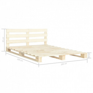 Cadru de pat din paleți, 200 x 200 cm, lemn masiv de pin - Img 7