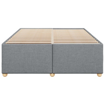 Cadru de pat fără saltea, gri deschis, 160x200 cm, textil - Img 4