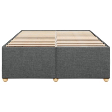 Cadru de pat fără saltea, gri închis, 140x190 cm, textil - Img 4