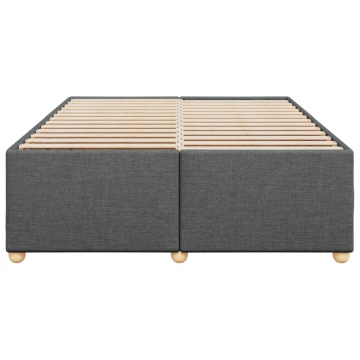Cadru de pat fără saltea, gri închis, 160x200 cm, textil - Img 4