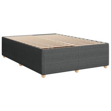Cadru de pat fără saltea, gri închis, 160x200 cm, textil - Img 3