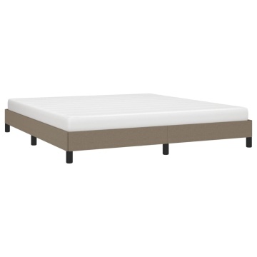 Cadru de pat fără saltea, gri taupe, 180x200 cm, textil - Img 3