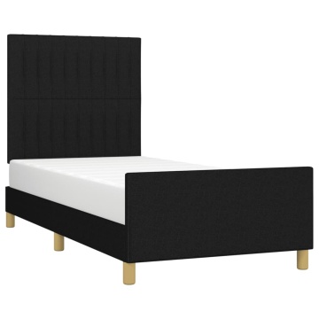 Cadru de pat fără saltea, negru, 100x200 cm, textil - Img 3