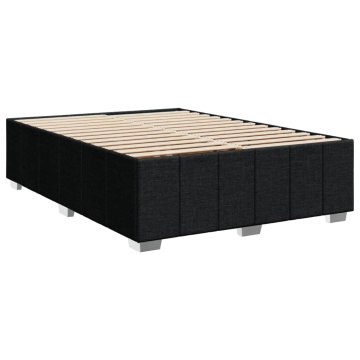 Cadru de pat fără saltea, negru, 140x200 cm, textil - Img 3