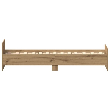 Cadru de pat fără saltea Stejar Artisan 75x190cm Lemn prelucrat - Img 5