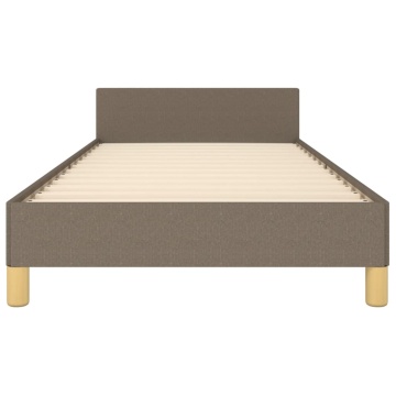 Cadru de pat fără saltea Taupe 90x200 cm țesătură - Img 5