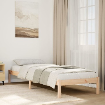 Cadru de pat foarte lung fără saltea, 80x210 cm, lemn masiv pin - Img 1