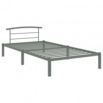 Cadru de pat, gri, 90 x 200 cm, metal - Img 2