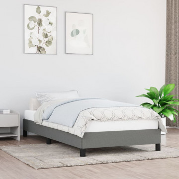 Cadru de pat, gri închis, 100 x 200 cm, material textil - Img 1